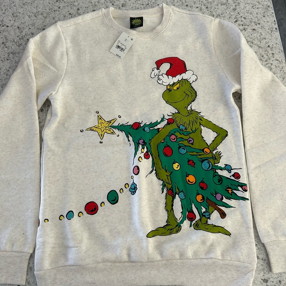 Grinch Sweatshirt with Festive Details